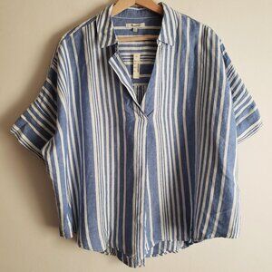 Madewell Blue and White Striped Blouse